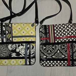 Vera Bradley Folded crossbody, 2 EUC bags, Baroque and Barcelona